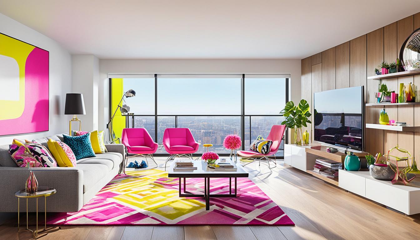 electric apartment, colorful apartment, electric style home