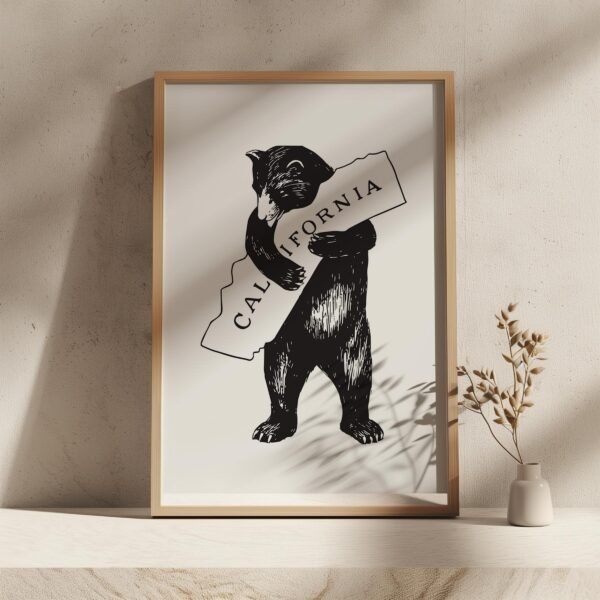 california bear hug print